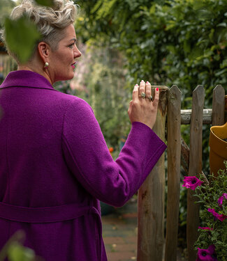 Lanius LANIUS Wollen jas mantel biologische wol VIOLET