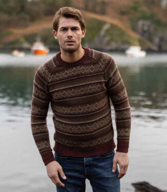 Fisherman out of Ireland FISHERMAN Wollen trui FAIRISLE CHESTNUT pure lamswol