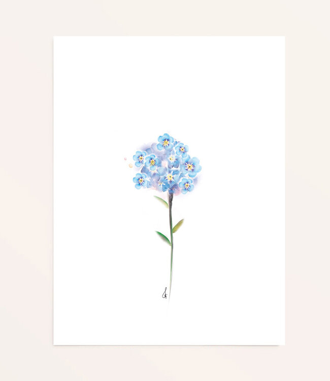 Wens kaart VERGEET MIJ NIETJE - Iris van Dijck A6