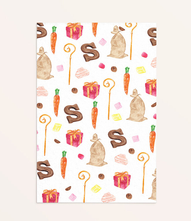 Wens kaart SINTERKLAAS - Fritsy design A6