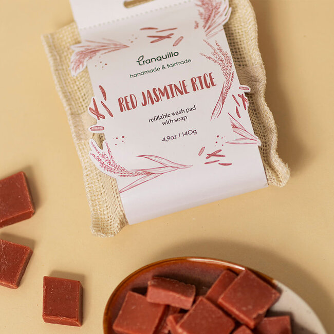 Zeep handschoen RED JASMINE zero waste TRANQUILLO