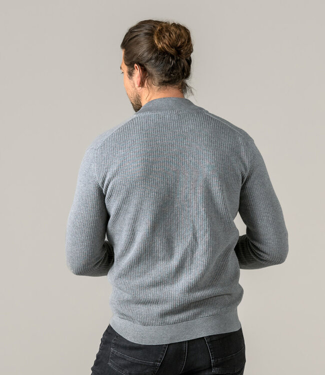 LIVING CRAFTS heren vest met rits PAVO GREY biologisch katoen