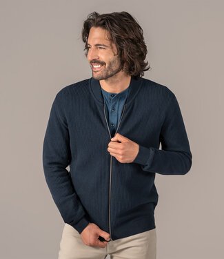 Living Crafts LIVING CRAFTS heren vest met rits PAVO NAVY biologisch katoen