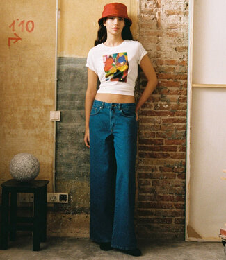 THINKING MU THINKING MU spijkerbroek HEDDA MID DENIM wijde pijpen