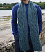 Wollen shawl met kabelpatroon DENIM unisex FISHERMAN