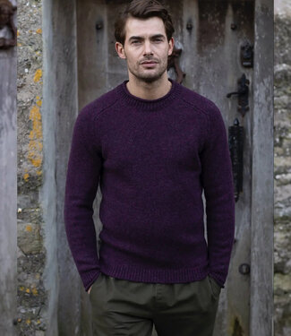 Fisherman out of Ireland FISHERMAN Wollen trui ELDERBERRY pure merino en cashmere