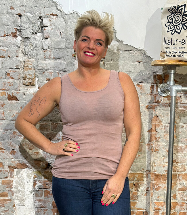 ENGEL Wol zijde HEMD dames DUSTY ROSE wollen ondergoed