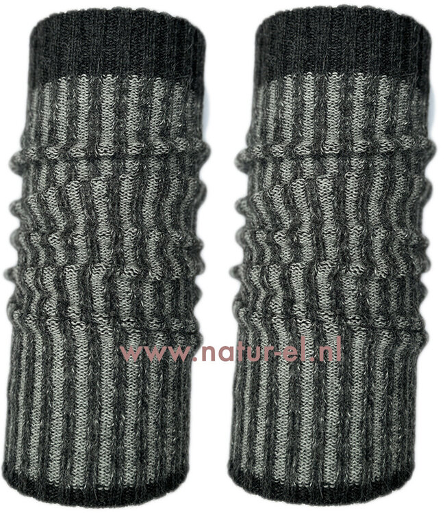 DE COLORES 100% baby alpaca BEENWARMERS TWO TONE antraciet 14