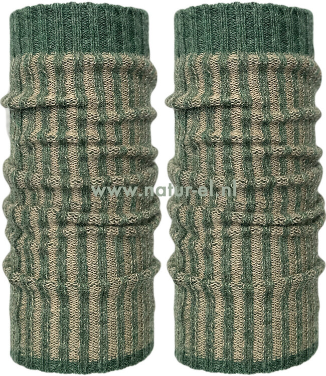 DE COLORES 100% baby alpaca BEENWARMERS TWO TONE grijsgroen 65