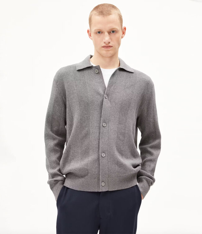 ARMEDANGELS vest VAALOMES GREY biologisch katoen en wol