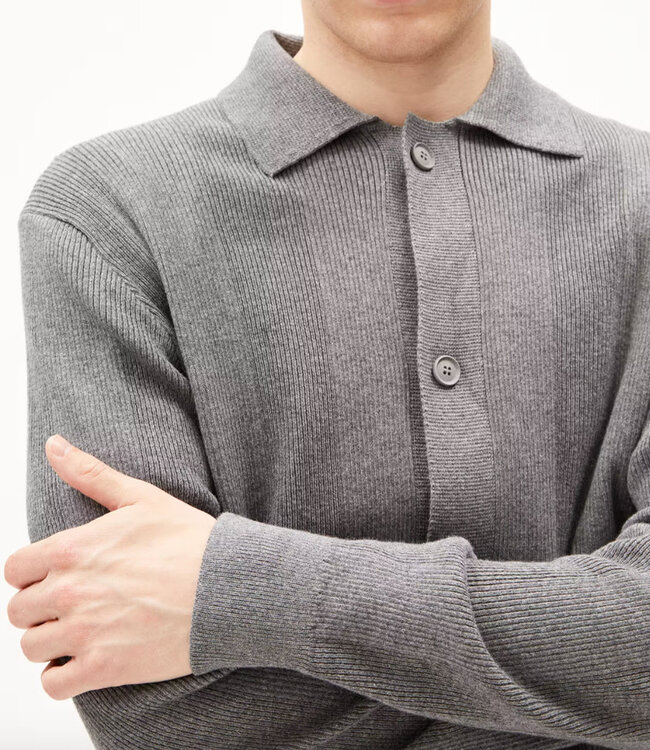 ARMEDANGELS vest VAALOMES GREY biologisch katoen en wol