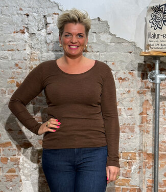 Engel ENGEL Wollen longsleeve dames van biologische wol KANEEL