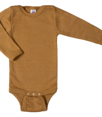 Engel ENGEL baby romper wol zijde met LANGE MOUW effen OAT