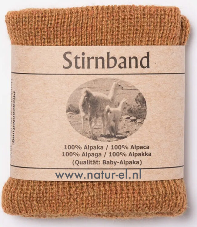 DE COLORES wollen oorwarmers UNI van 100% alpaca MOSTERD 22