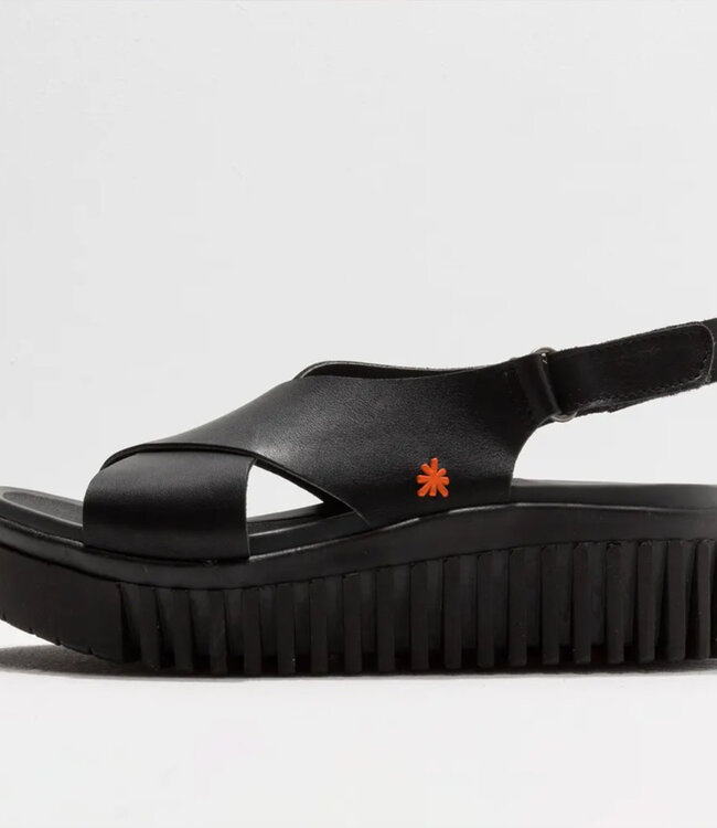 ART zwarte duurzame sandalen met dikke zool DUNE BLACK