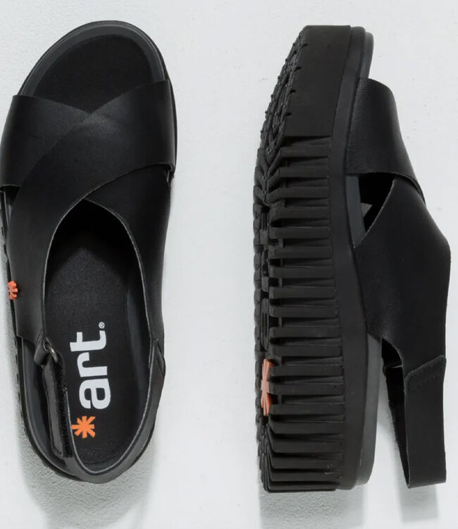 ART zwarte duurzame sandalen met dikke zool DUNE BLACK
