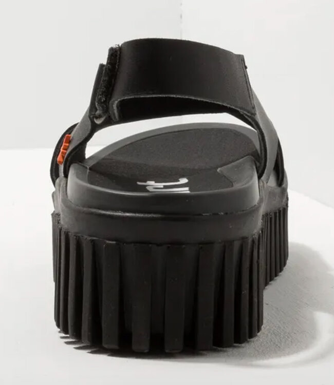 ART zwarte duurzame sandalen met dikke zool DUNE BLACK