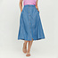 MAZINE midi rok met knopen LILY DARK BLUE van ecovero