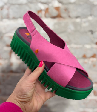 The ART company ART duurzame sandalen met dikke zool DUNE PINK GREEN