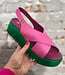 ART duurzame sandalen met dikke zool DUNE PINK GREEN