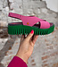 ART duurzame sandalen met dikke zool DUNE PINK GREEN