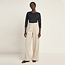 LANIUS gestreepte pantalon ISA CREAM linnen biologisch katoen