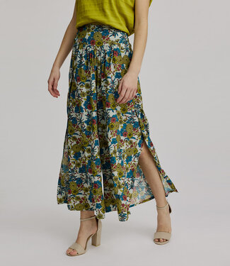 Tranquillo TRANQUILLO wijde broek met print HELLA BOUQUET