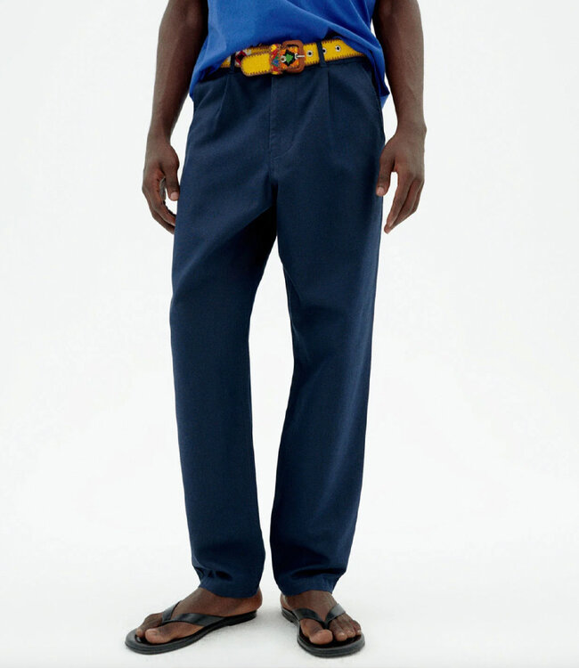 THINKING MU broek MOERO NAVY hennep biologisch katoen