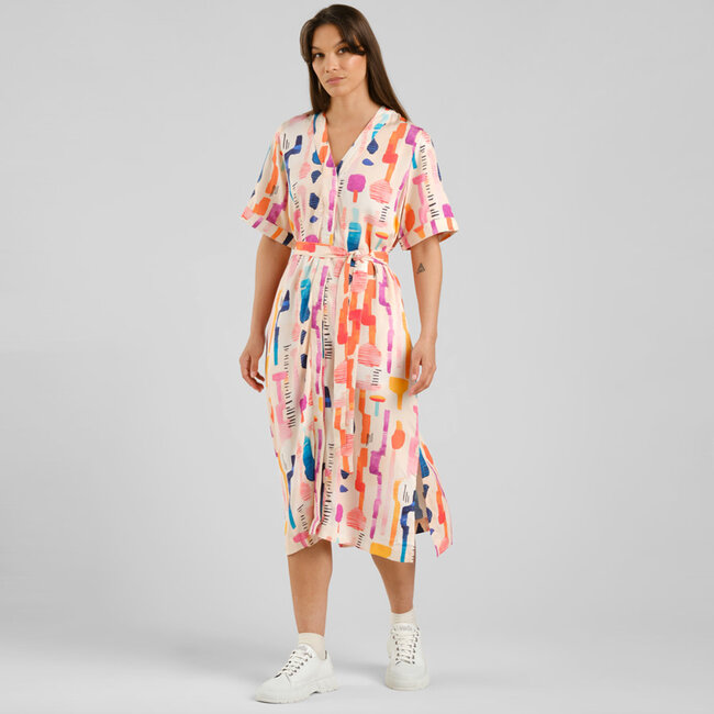 DEDICATED midi jurk KALLVIK SUMMER met ceintuur ecovero