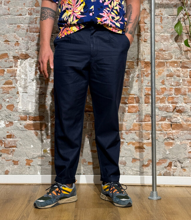 THINKING MU broek MOERO NAVY hennep biologisch katoen