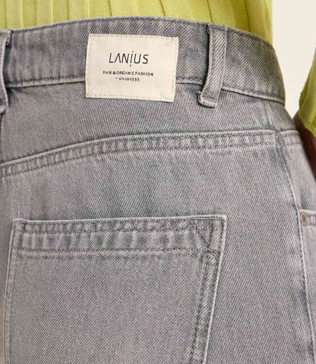 LANIUS mid waist spijkerbroek RIFKA GREY met wijde pijpen