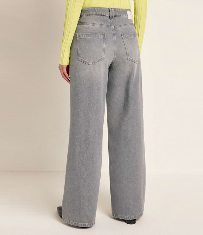 LANIUS mid waist spijkerbroek RIFKA GREY met wijde pijpen