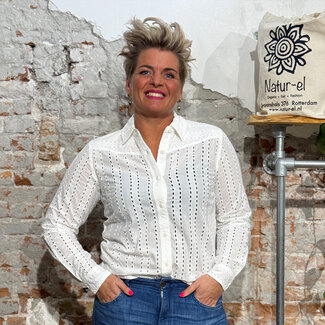 Komodo KOMODO broderie blouse RIO WHITE  biologisch katoen