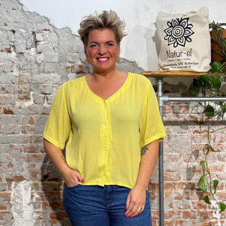 Recolution RECOLUTION v-hals Blouse SPIREA YELLOW ecovero crepe