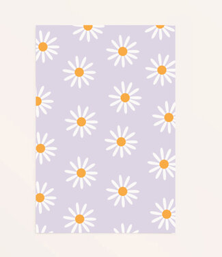 Fritsy Wens kaart lila daisies - Fritsy design A6