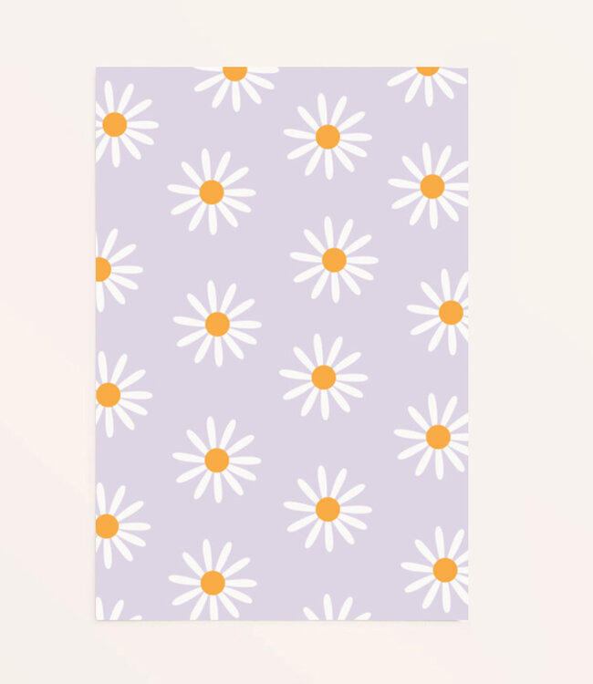 Wens kaart lila daisies - Fritsy design A6