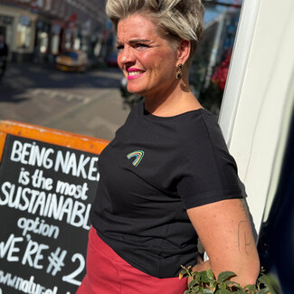 Recolution RECOLUTION shirt RAINBOW BLACK biologisch katoen