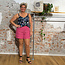 MAZINE korte linnen bermuda broek NALA FUCHSIA