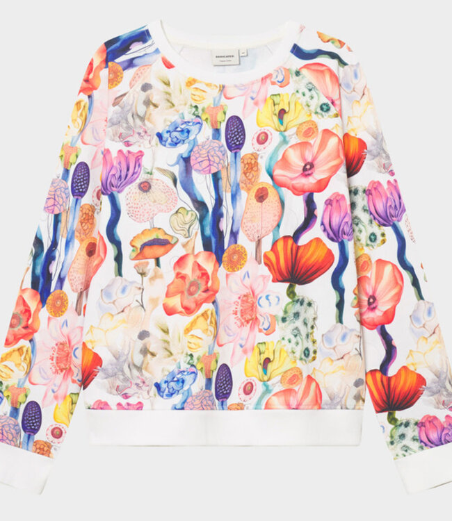 DEDICATED sweater FANTASY FLOWERS van biologisch katoen