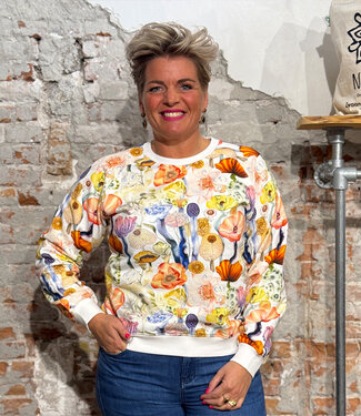Dedicated DEDICATED sweater FANTASY FLOWERS van biologisch katoen