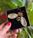FAIRTRADE broche QUEEN BEE met pailetten en kralen