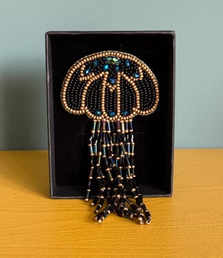 Natur-el FAIRTRADE broche OCTOPUS met pailetten en kralen