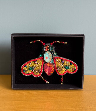 Natur-el FAIRTRADE broche VUURVLIEG met pailetten en kralen