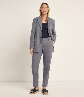 Lanius LANIUS pantalon met plooien LIEN BLUE linnen katoen