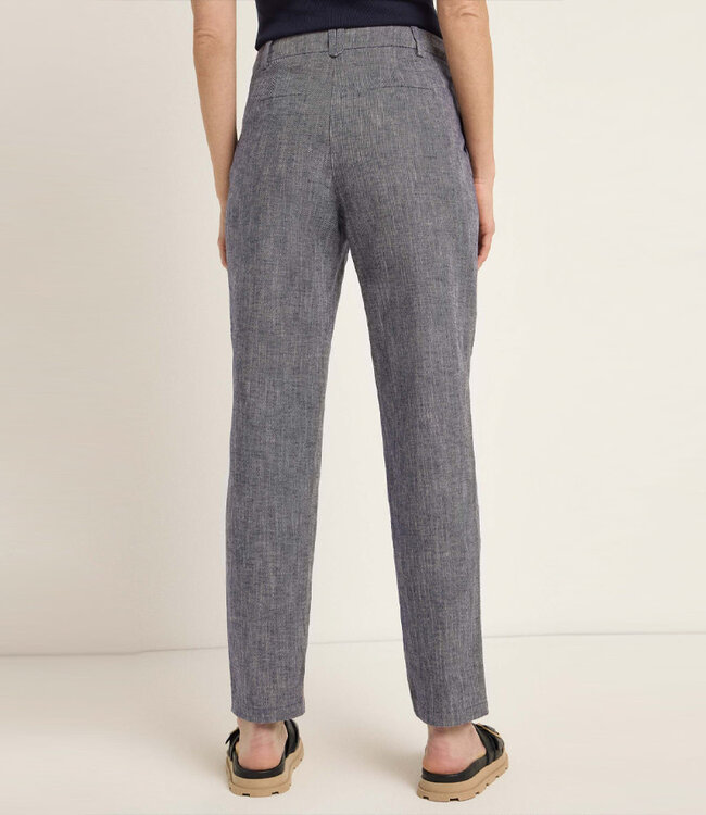 LANIUS pantalon met plooien LIEN BLUE linnen katoen