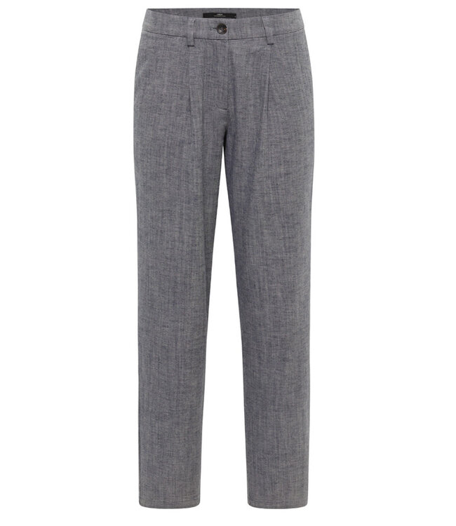 LANIUS pantalon met plooien LIEN BLUE linnen katoen