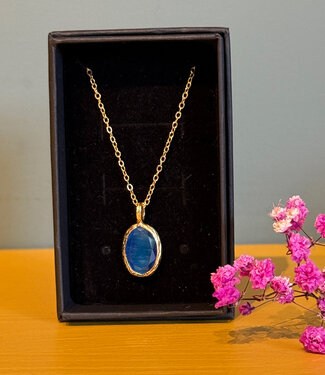 happy lona KETTING met cateye stones verguld ESILA SAPHIR