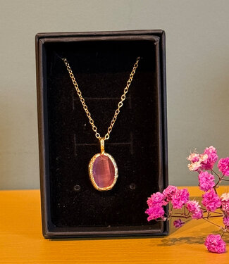 happy lona KETTING met cateye stones verguld ESILA ROSE