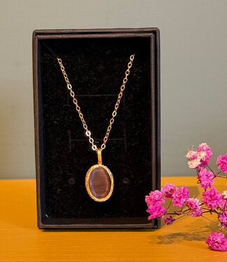 happy lona KETTING met cateye stones verguld ESILA EARTH