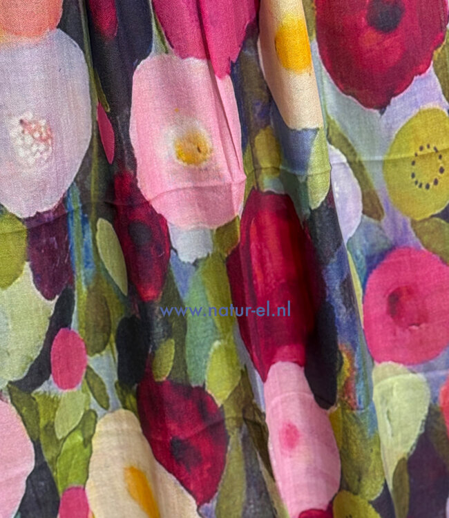 Sjaal met print van merinowol en zijde KIWI POPS